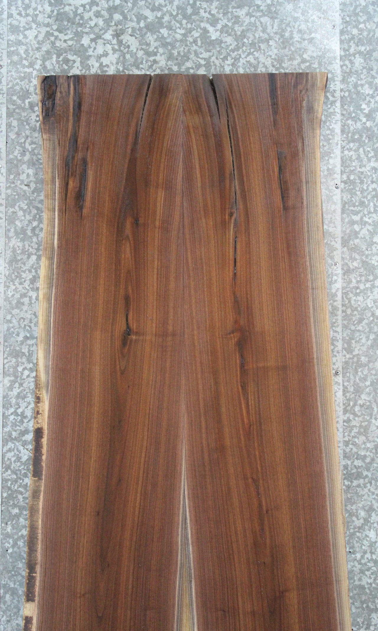 2- Bookmatched Live Edge Black Walnut Kitchen Table Top Slabs 1011-1012