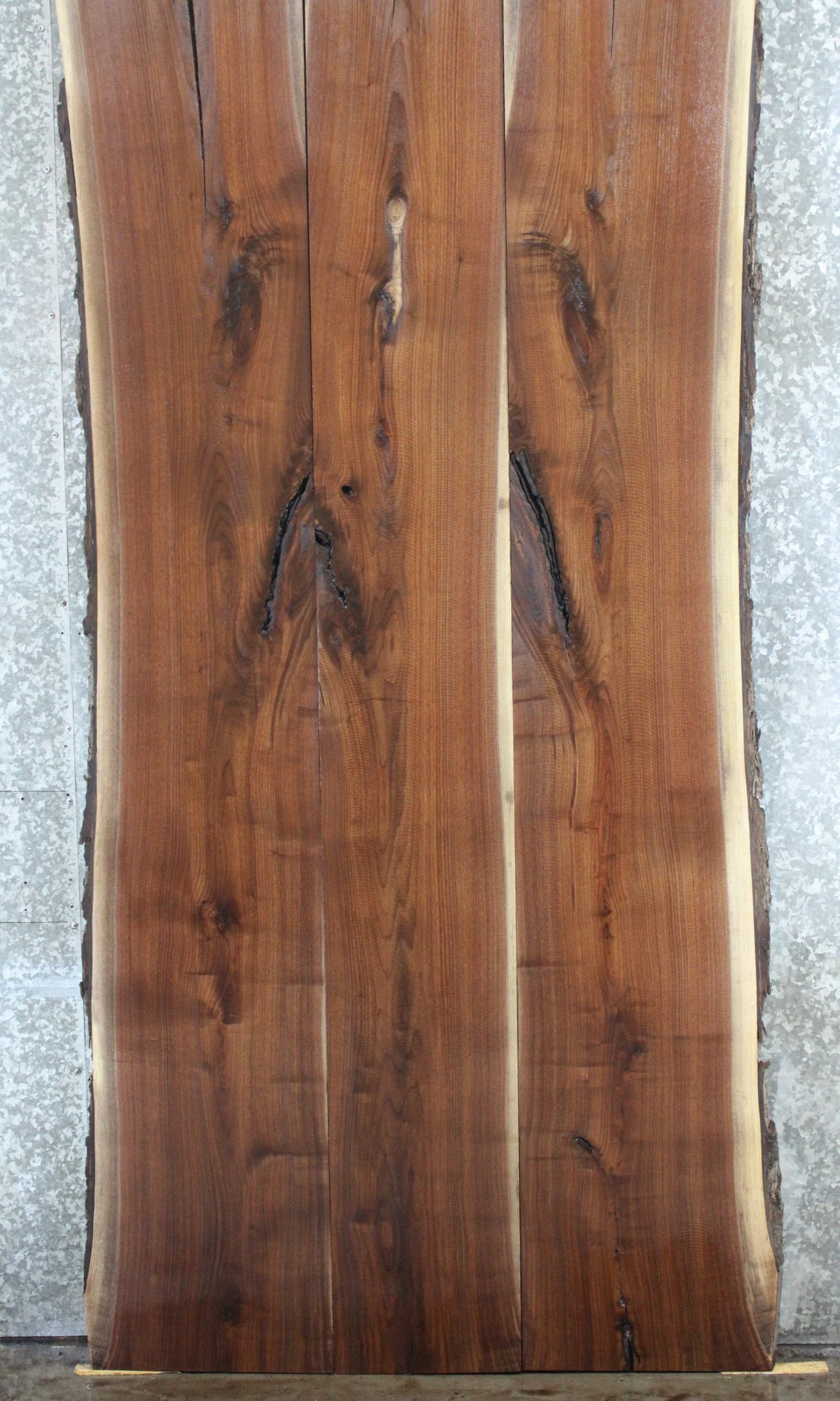 3- Bookmatched Live Edge Black Walnut Kitchen Table Top 1013-1015