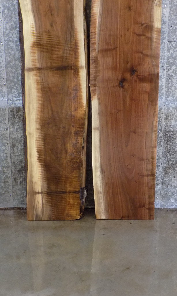 2- Black Walnut Bookmatched Live Edge Table Top Slabs CLOSEOUT 1017-1018