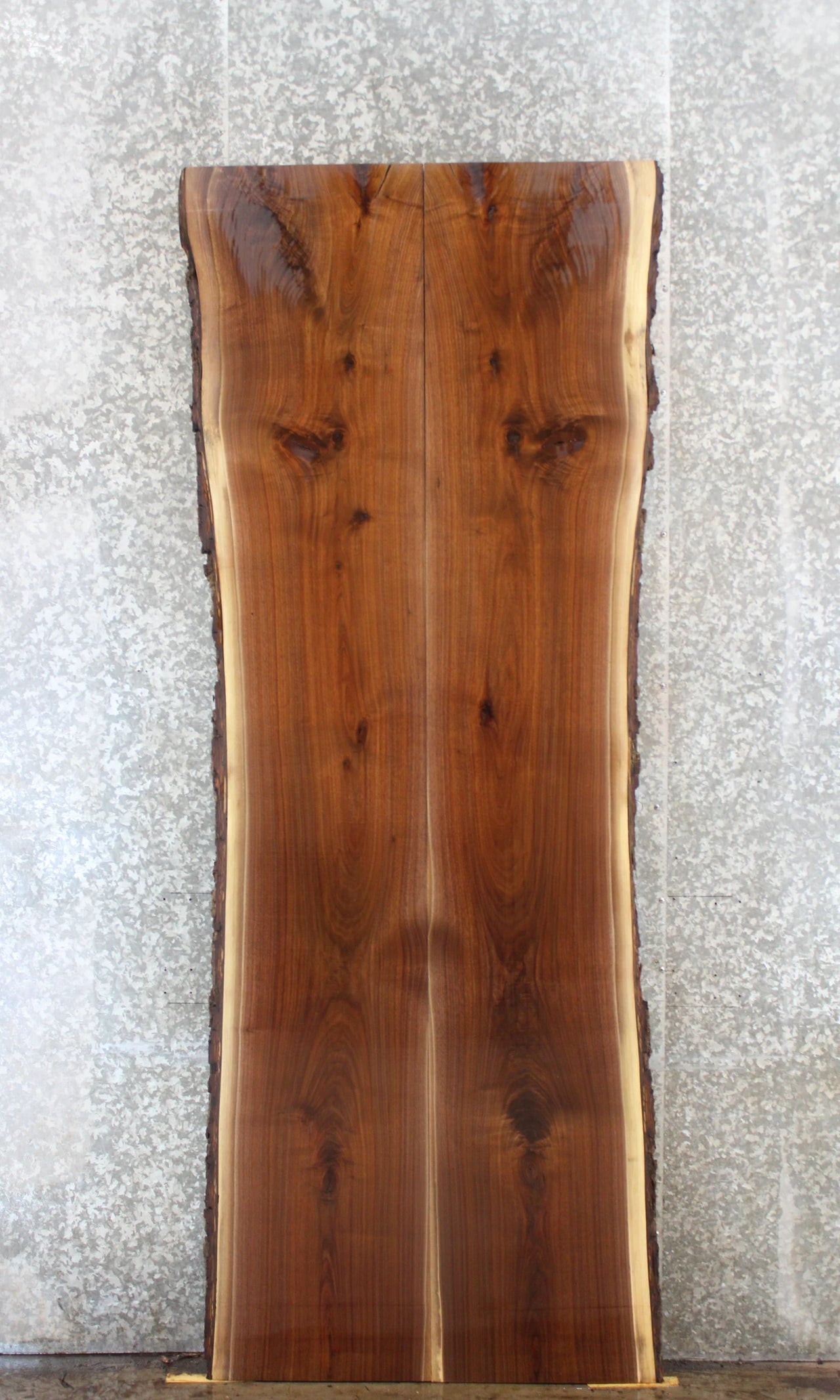 2- Bookmatched Live Edge Black Walnut Conference Table Top Slabs 1037-1038