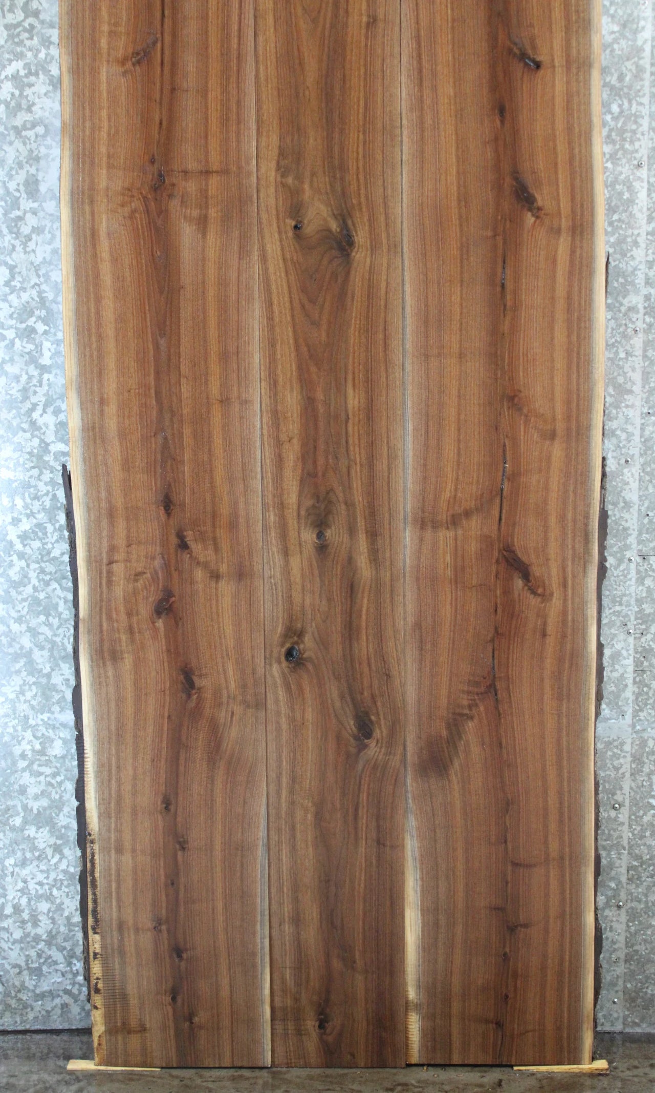 3- Bookmatched Live Edge Black Walnut Dining Table Top Slabs 1068-1070