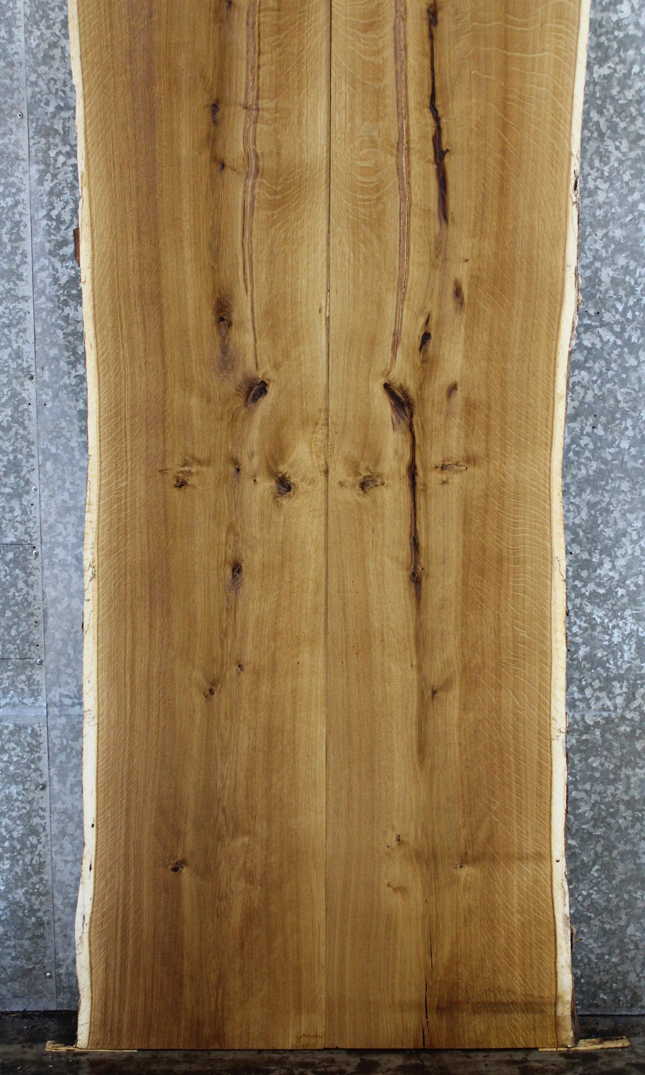 2- Bookmatched Live Edge White Oak Kitchen Table Top Slabs 12-13