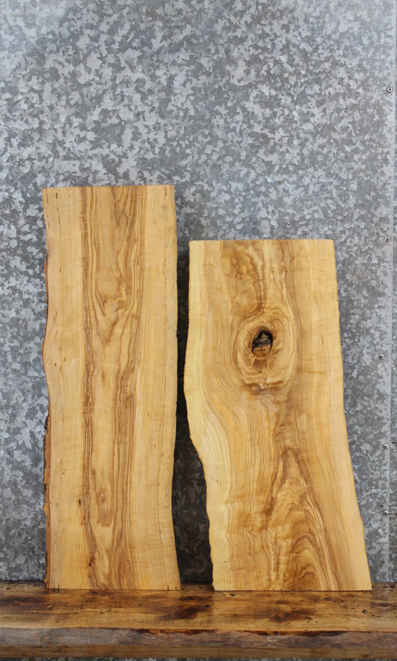 2- Live Edge Ash Charcuterie Board Slabs 13719-13720