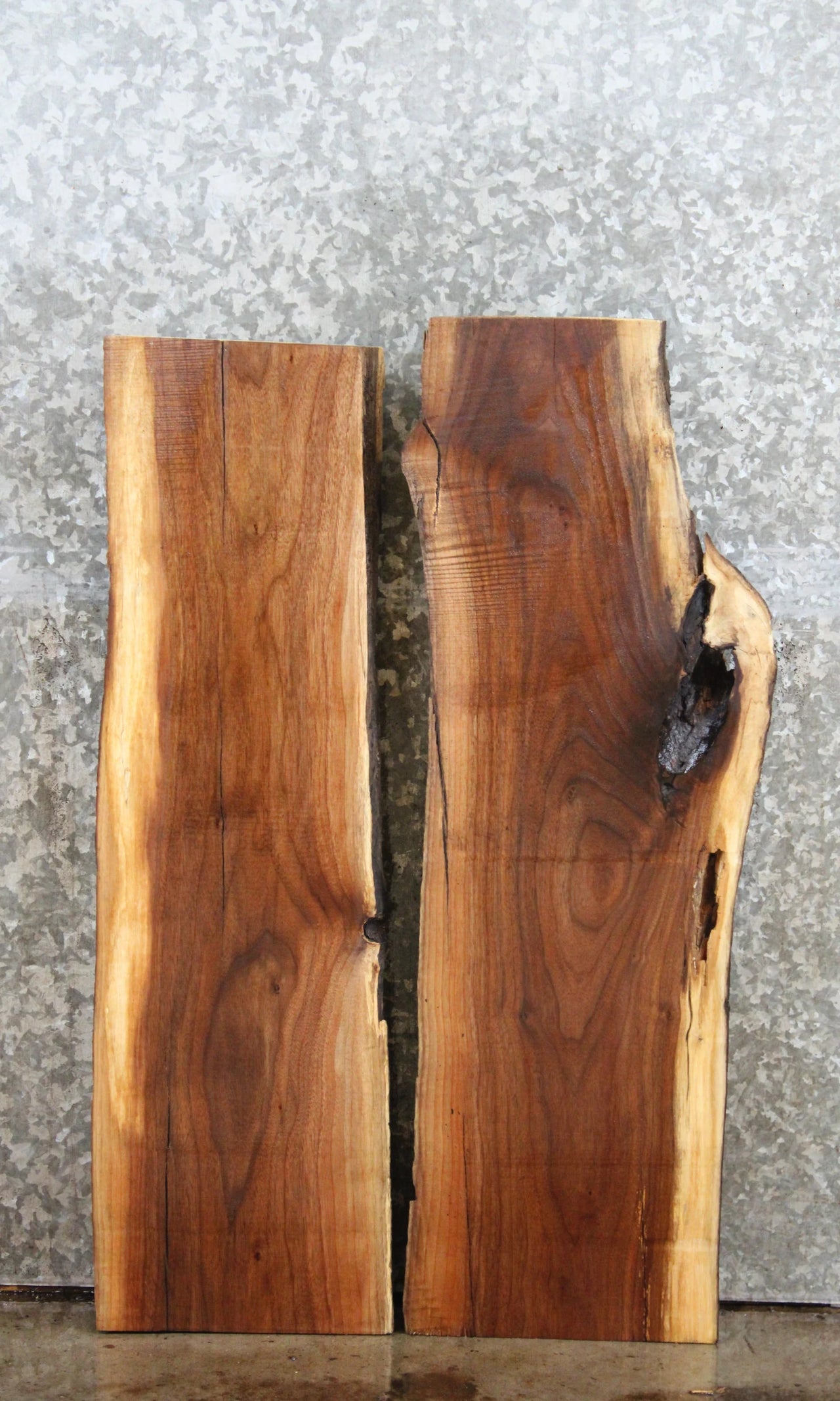 2- Live Edge Black Walnut Wall Shelves/Side Table Tops 1821-1822