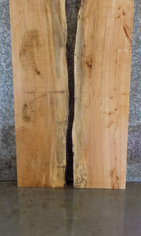 Thumbnail for 2- Bookmatched Natural Edge Maple Dining Table Top Slabs 20293-20294