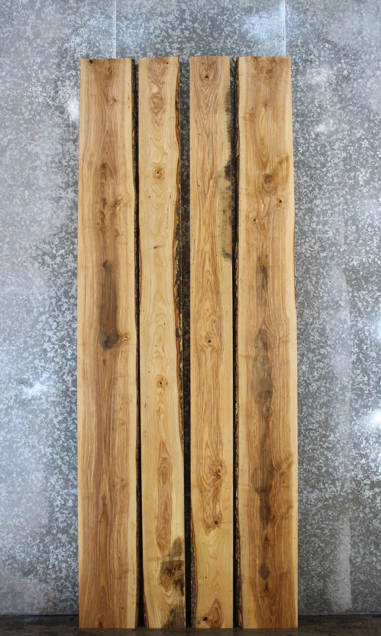 4- Bookmatched Live Edge Ash Dining Table Top Slabs 20335-20338