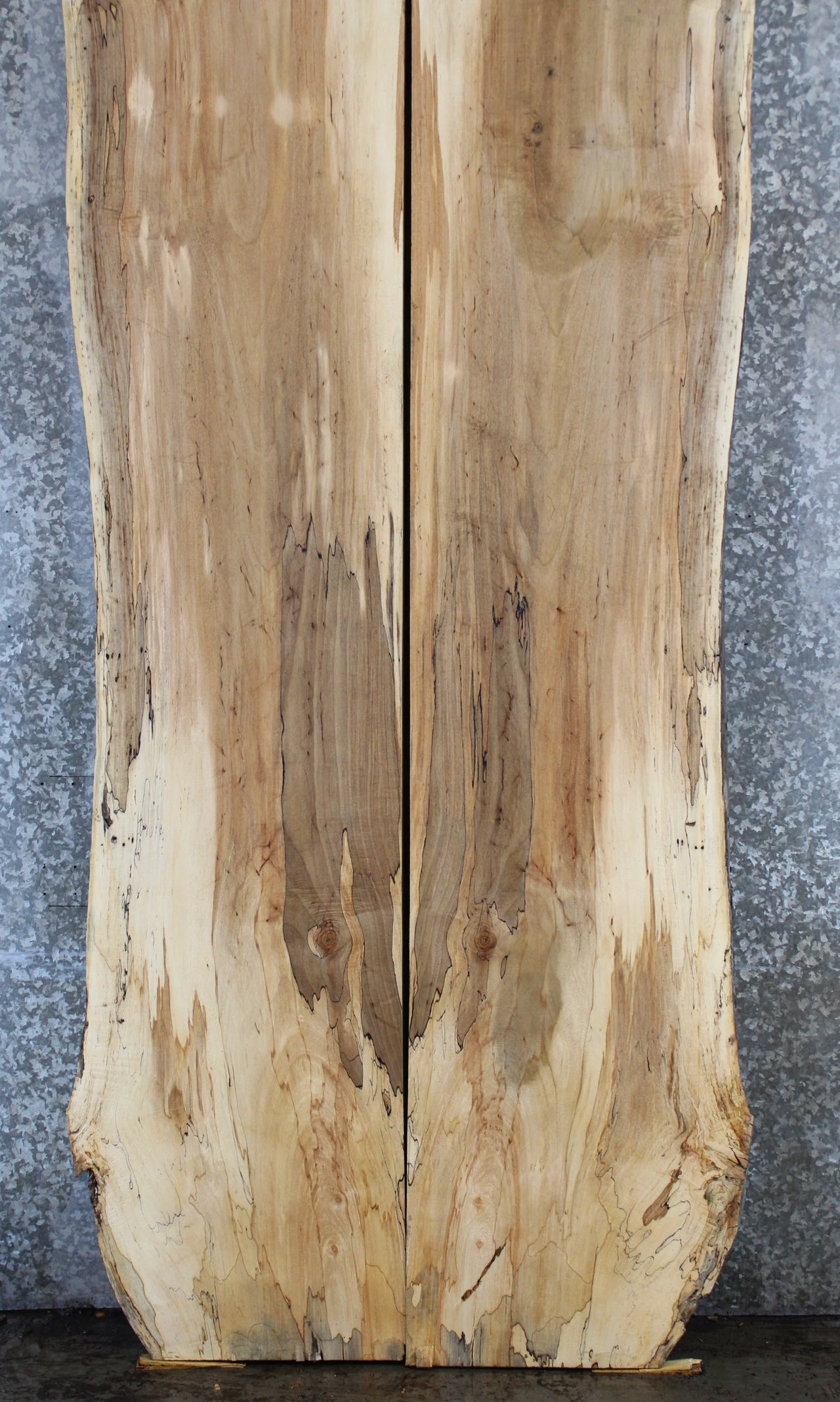 2- Bookmatched Live Edge Maple Conference Table Top Slabs 20475-20476