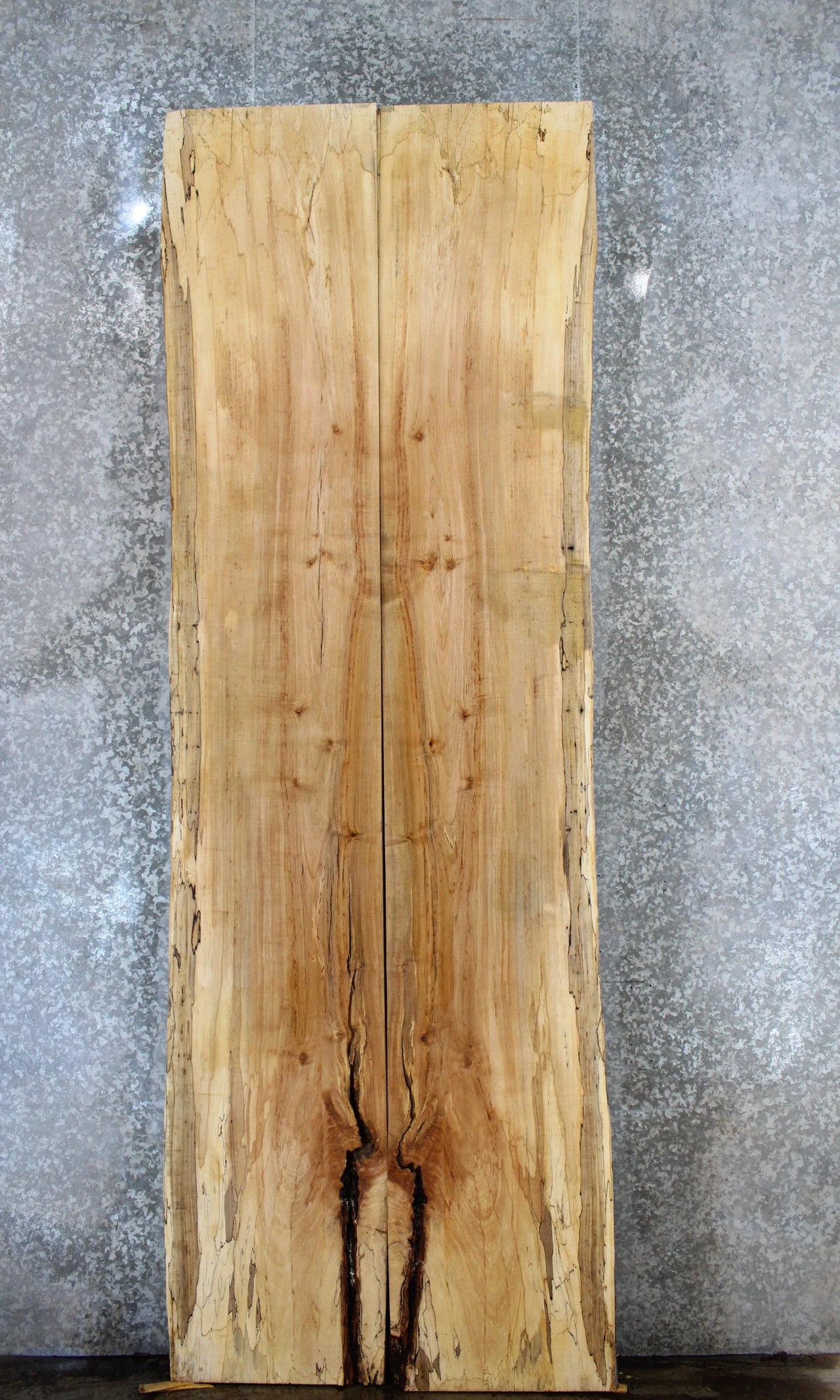 2- Bookmatched Live Edge Maple Kitchen Table Top Slabs 20481-20482