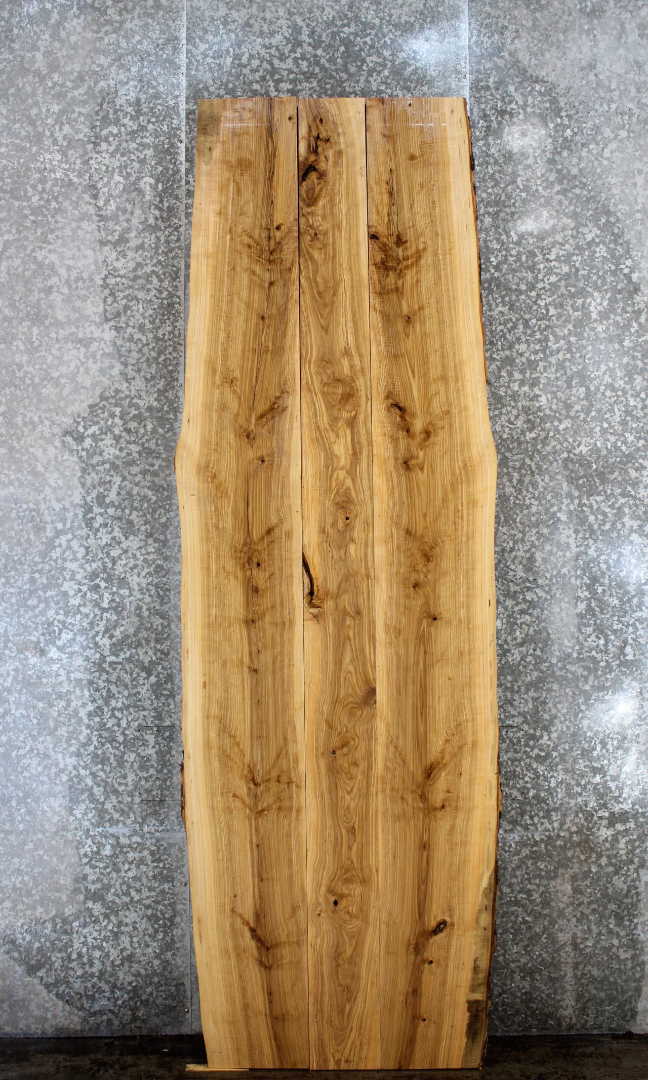 3- Bookmatched Live Edge Ash Kitchen Table Top Slabs 20503-20505