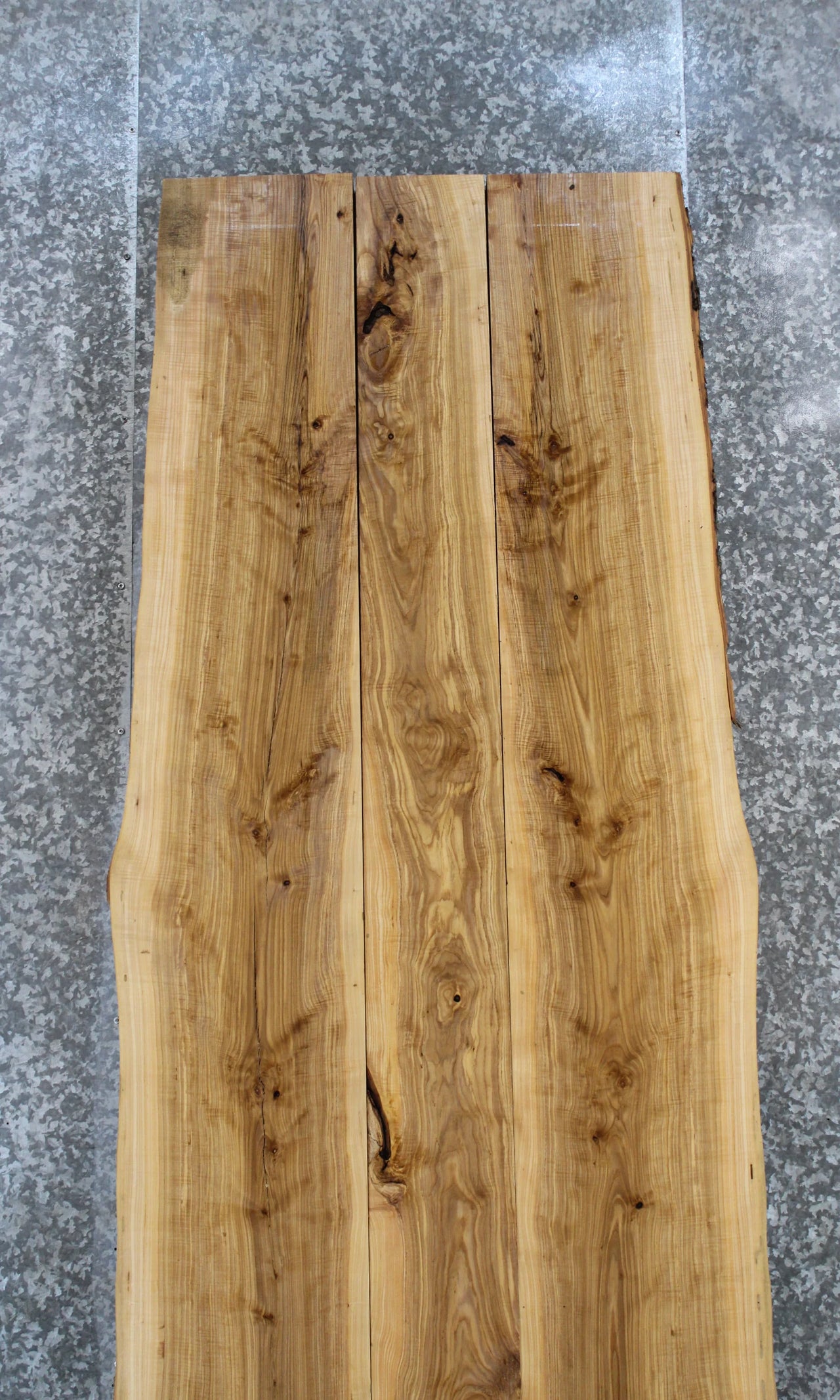 3- Bookmatched Live Edge Ash Kitchen Table Top Slabs 20503-20505