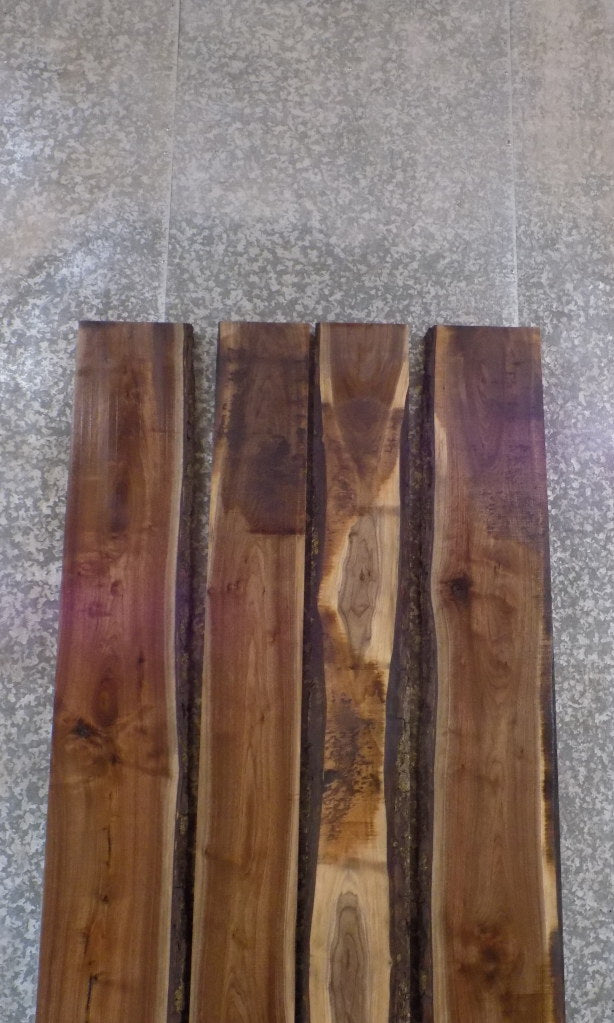 4- DIY Live Edge Black Walnut Bookmatched Dining Table Top Slabs 20529-20532