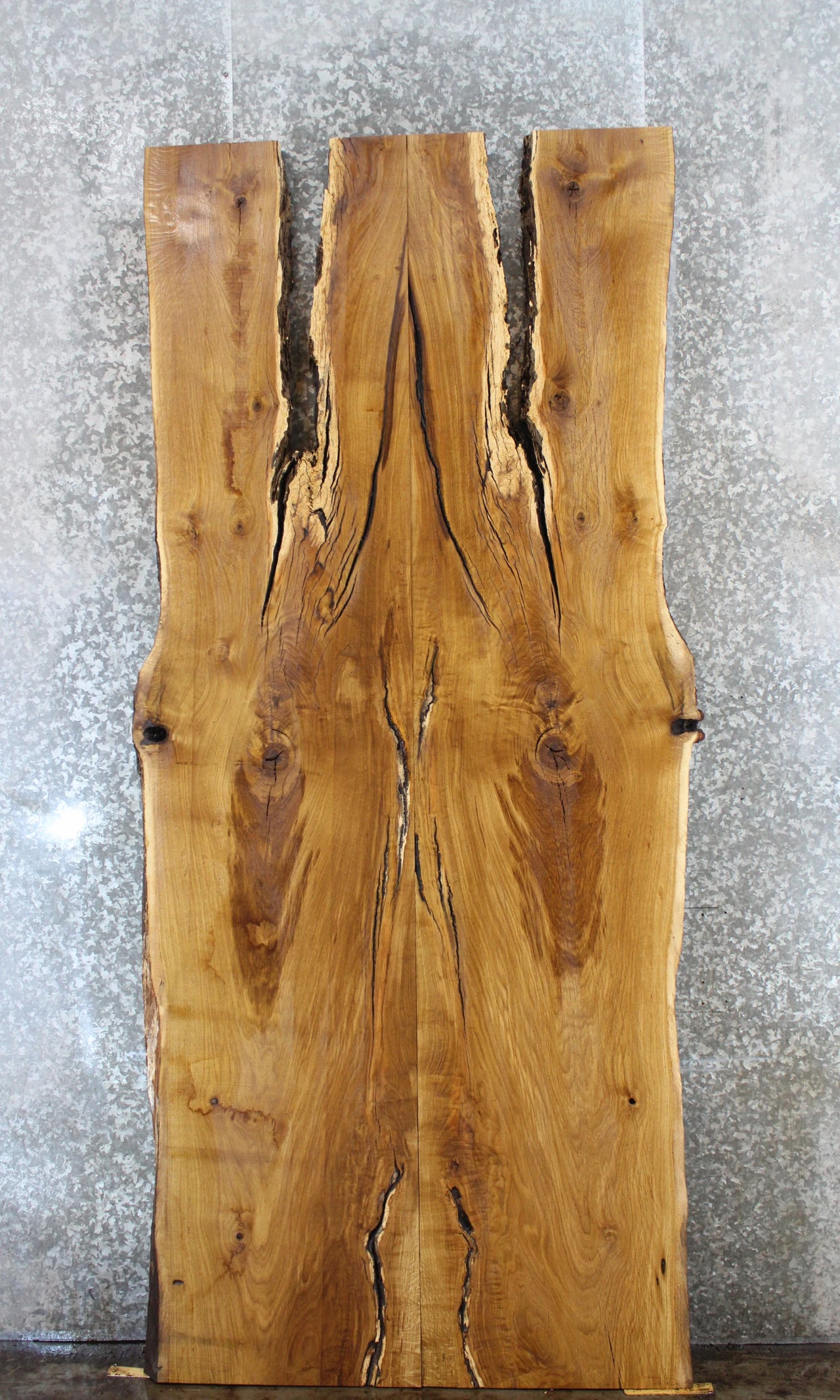 2- Bookmatched Live Edge White Oak Kitchen Table Top Slabs 20549-20550