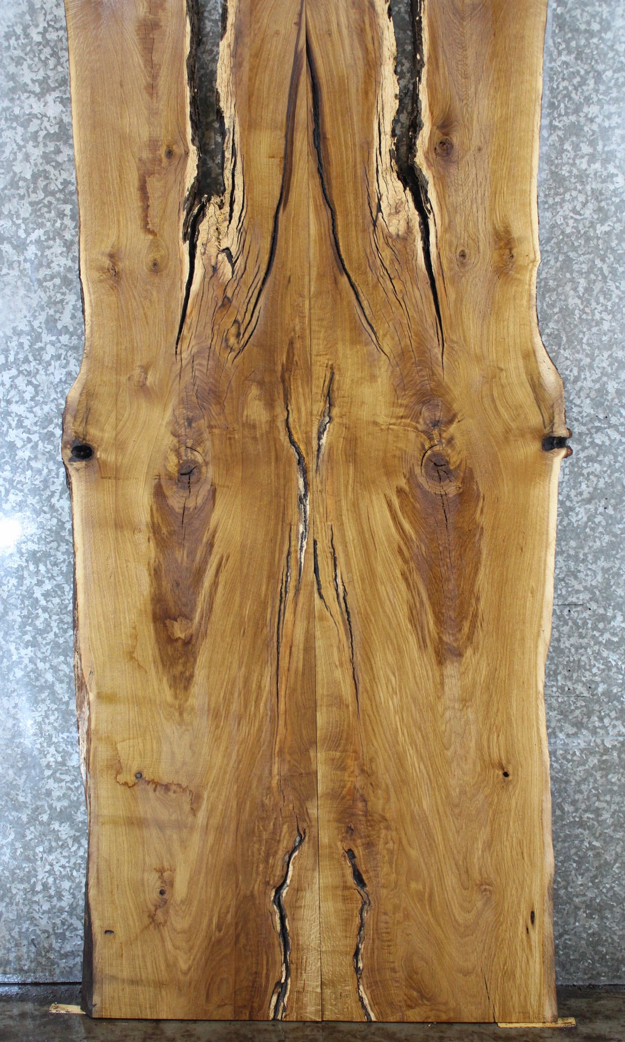 2- Bookmatched Live Edge White Oak Kitchen Table Top Slabs 20549-20550