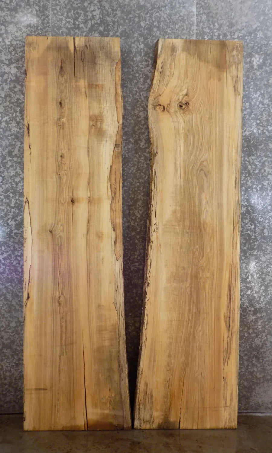 2- Live Edge Hackberry Bookmatched Kitchen Table Top Set 20613-20614