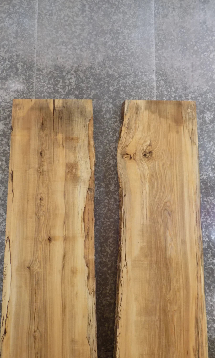 2- Live Edge Hackberry Bookmatched Kitchen Table Top Set 20613-20614