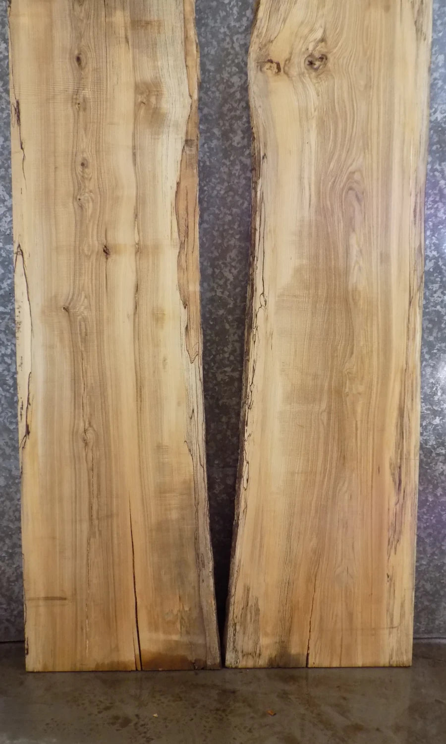 2- Live Edge Hackberry Bookmatched Kitchen Table Top Set 20613-20614