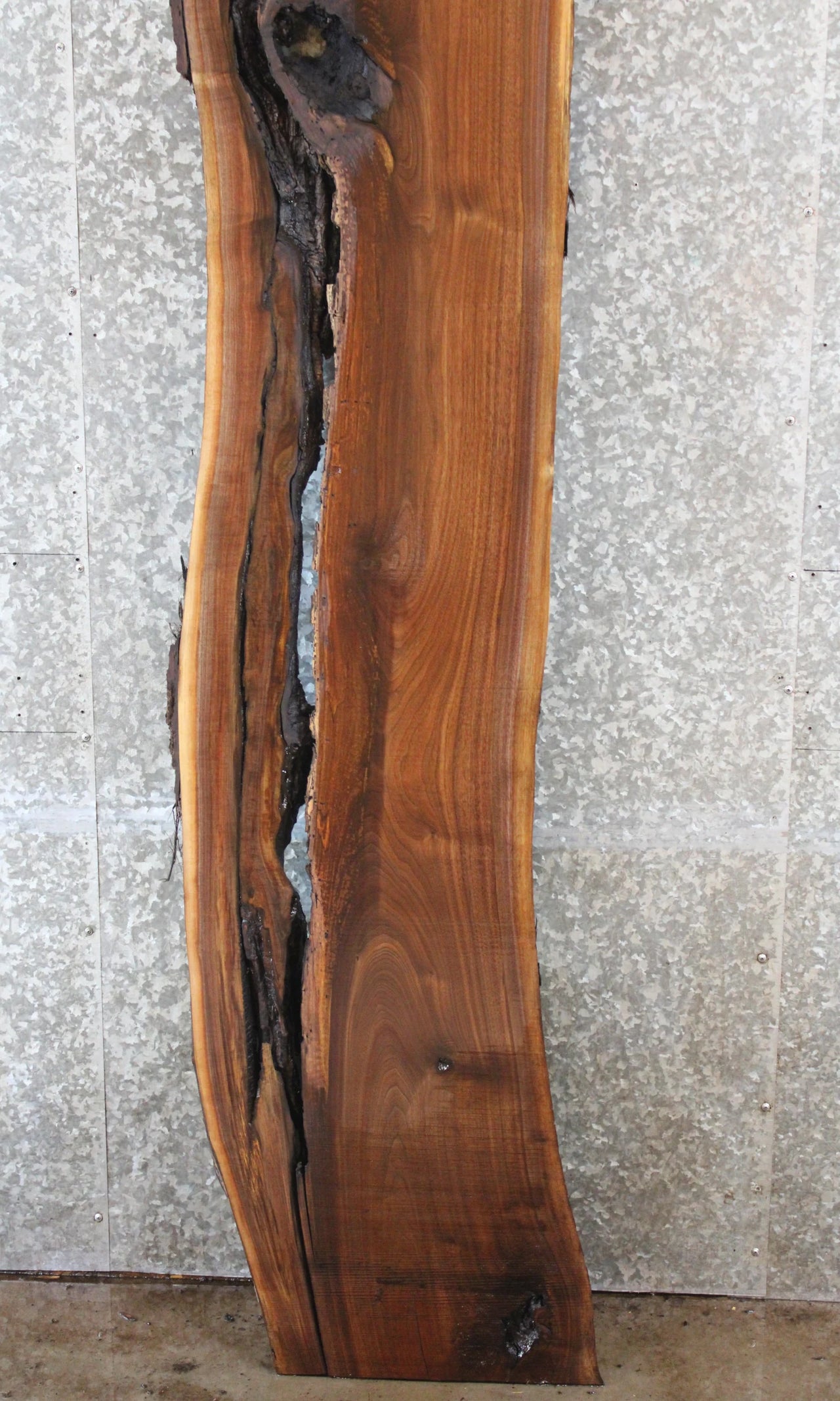 2- Salvaged Live Edge Black Walnut Bar Top Slab CLOSEOUT 323