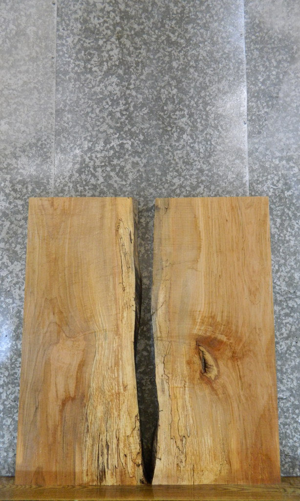 2- Spalted Maple Live Edge Kitchen Table Top Slabs CLOSEOUT 39015-39016