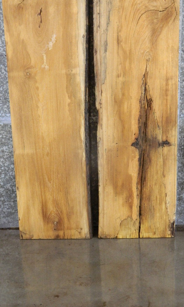 2- Live Edge Hackberry Bookmatched Kitchen Table Slabs CLOSEOUT 39042-39043