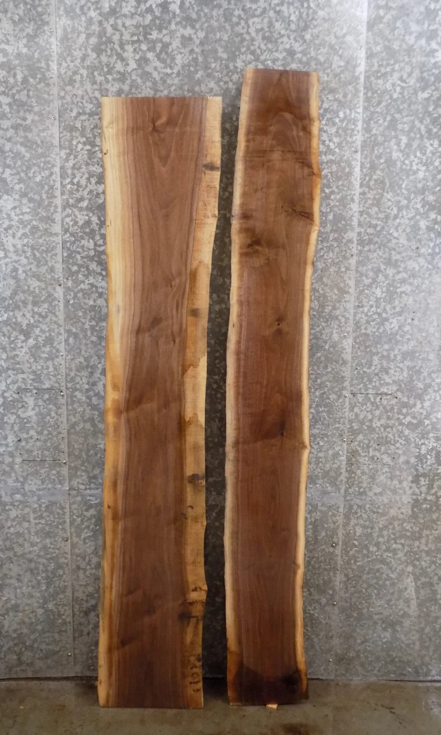 2- Black Walnut Bar Top/Wall Shelf/River Table Slabs CLOSEOUT 39385-39386