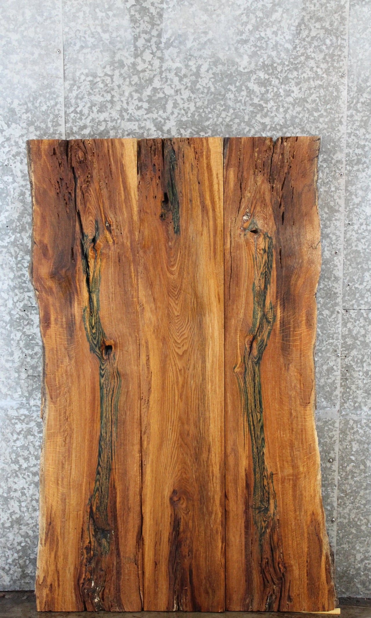 3- Bookmatched Live Edge Red Oak Kitchen Table Top Slabs 39454-39456