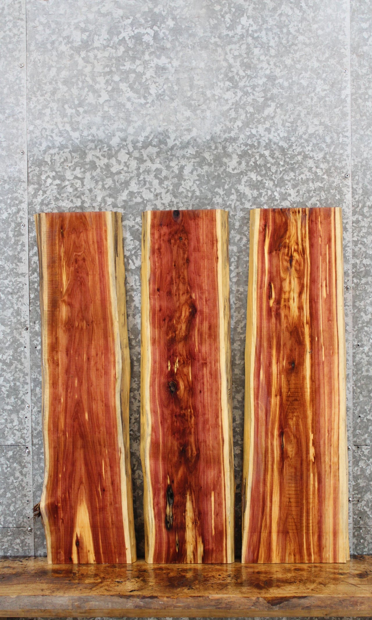 3- Natural Edge Red Cedar Wood Slabs/ End Table Tops 4012-4014