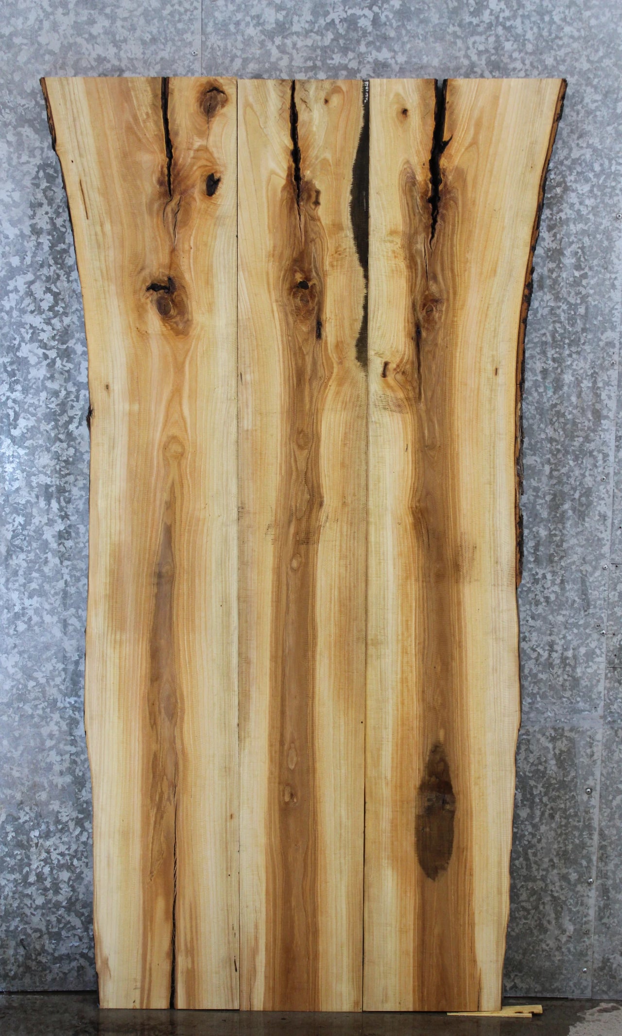 3- Bookmatched Live Edge Ash Table Set 40672-40674