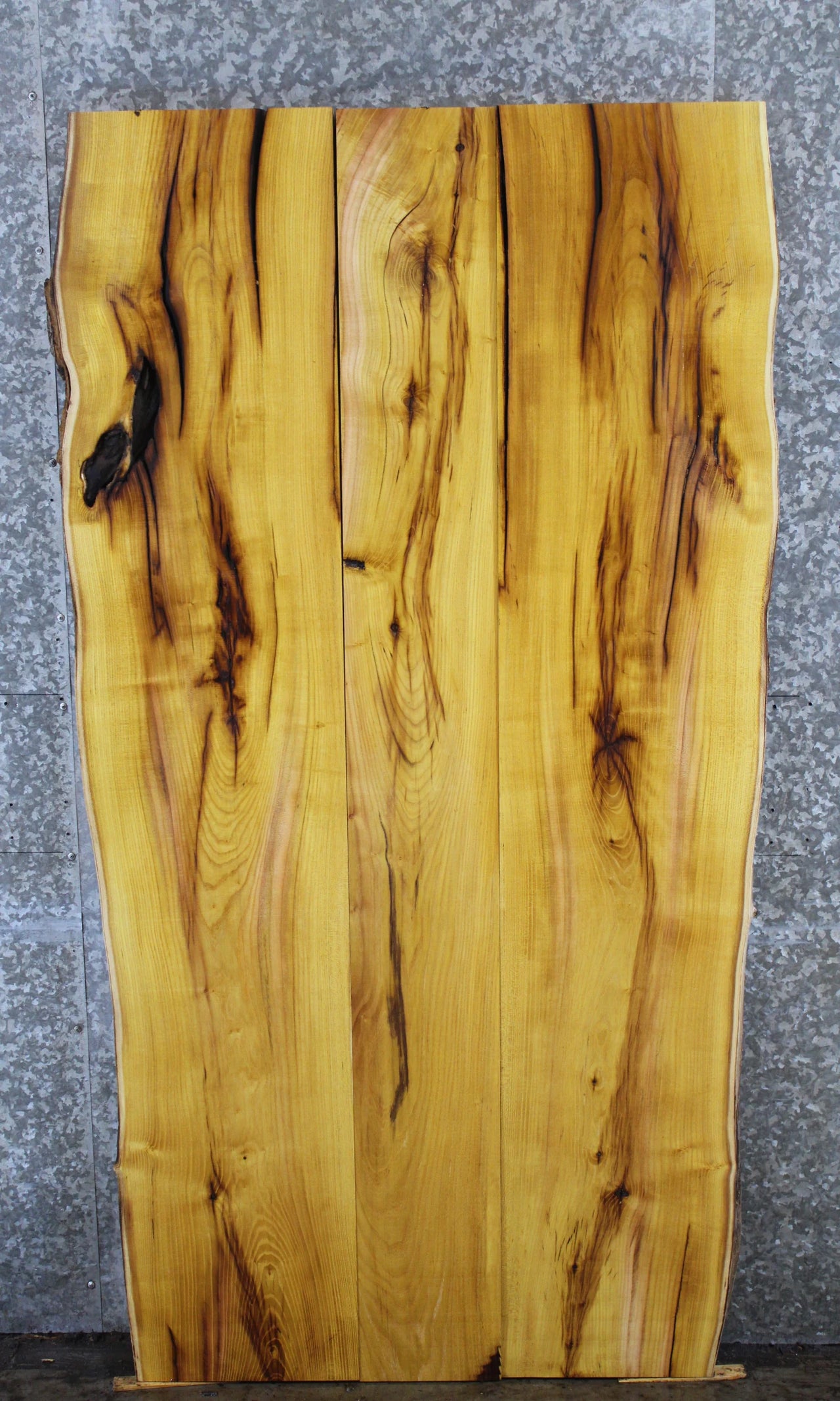 3- Bookmatched Live Edge Mulberry Kitchen Table Top Slabs 40713-40715