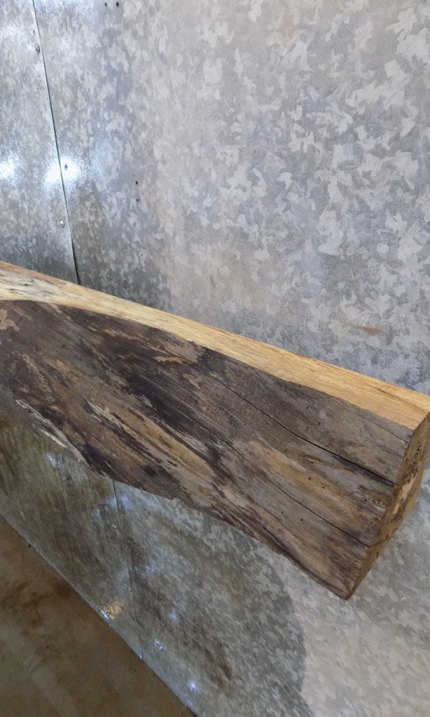 Thick Cut Maple Rustic Partial Live Edge Mantel Slab 40754