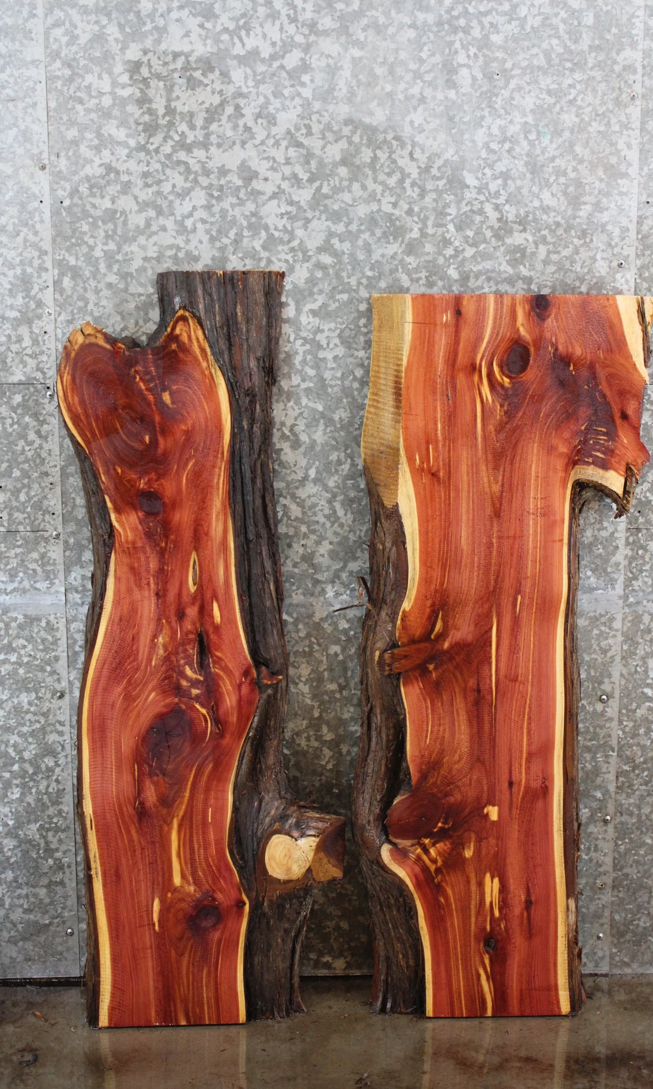 2- Red Cedar Live edge End Table Tops/Side Table Tops 4129-4130