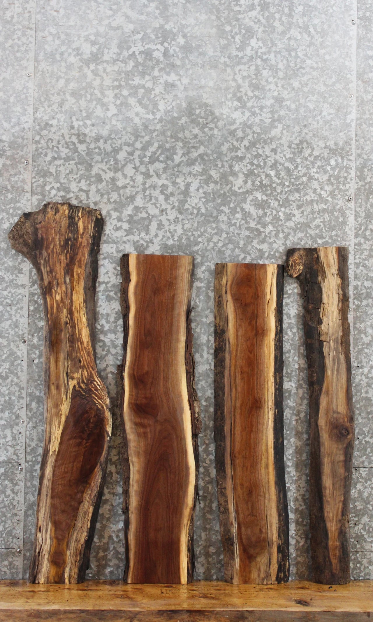 4- Black Walnut Live Edge Taxidermy/Charcuterie Slabs 4165-4168