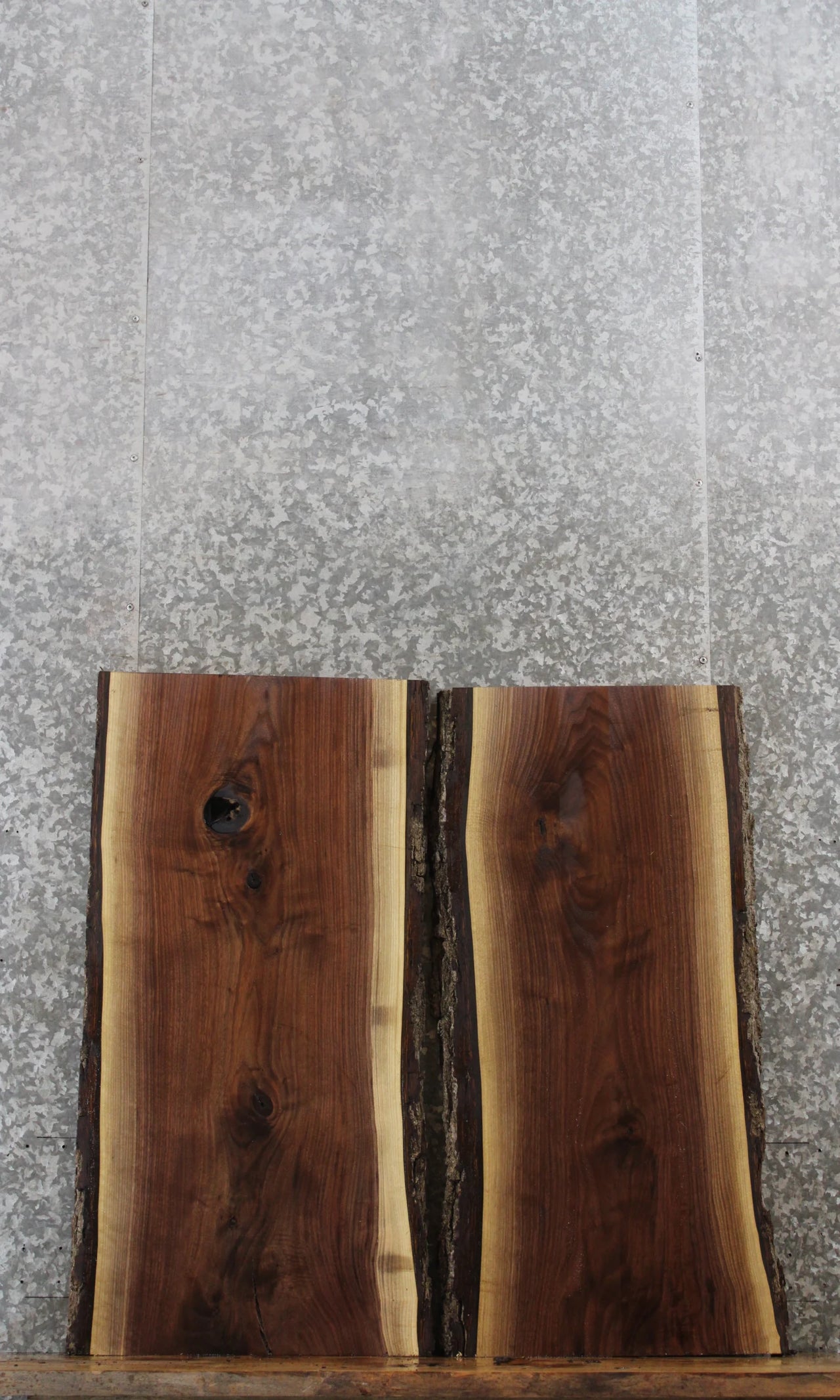 2- Live Edge Black Walnut Side Tables/Taxidermy Bases 42282,42284