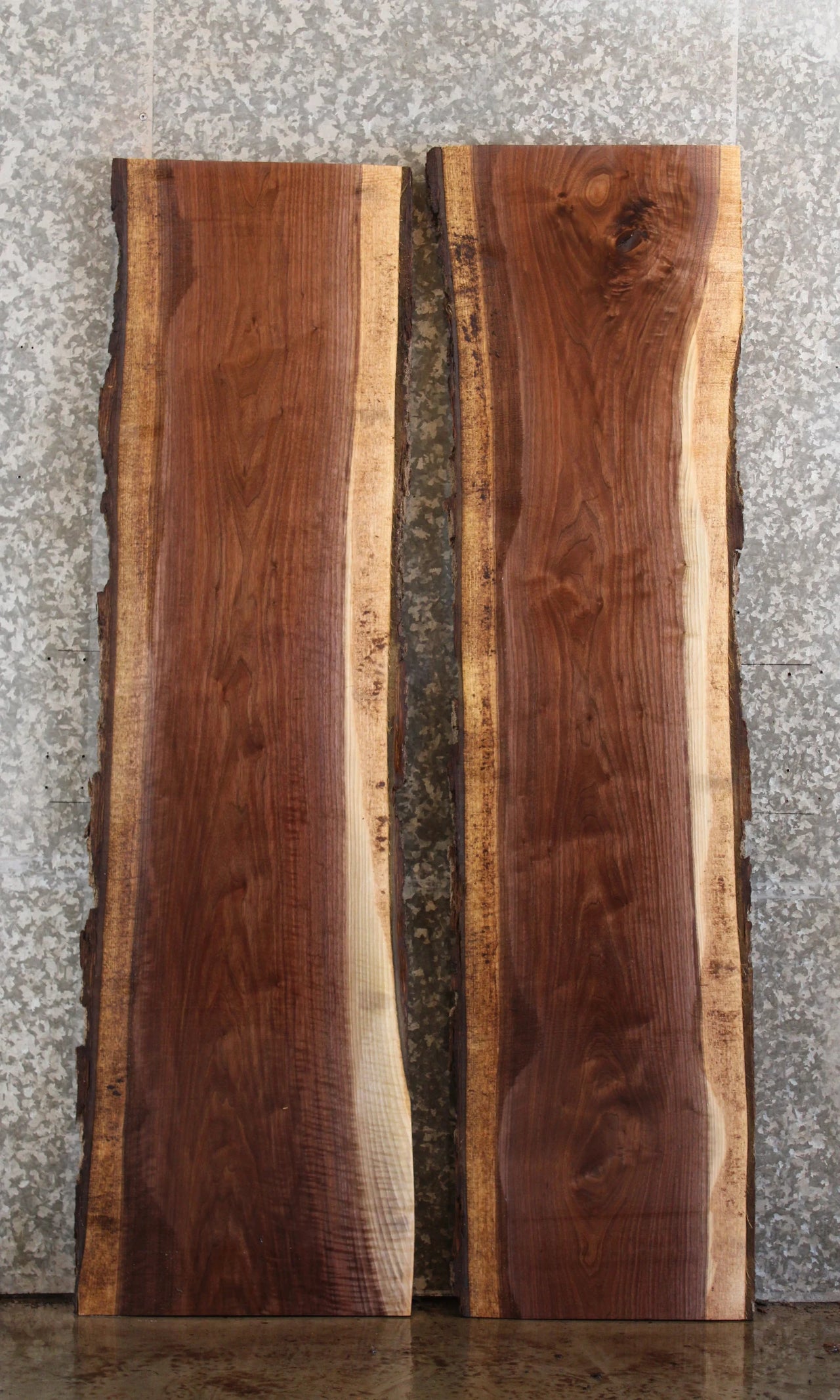 2- Live Edge Black Walnut Slabs / Epoxy River Table Top 4342-4343