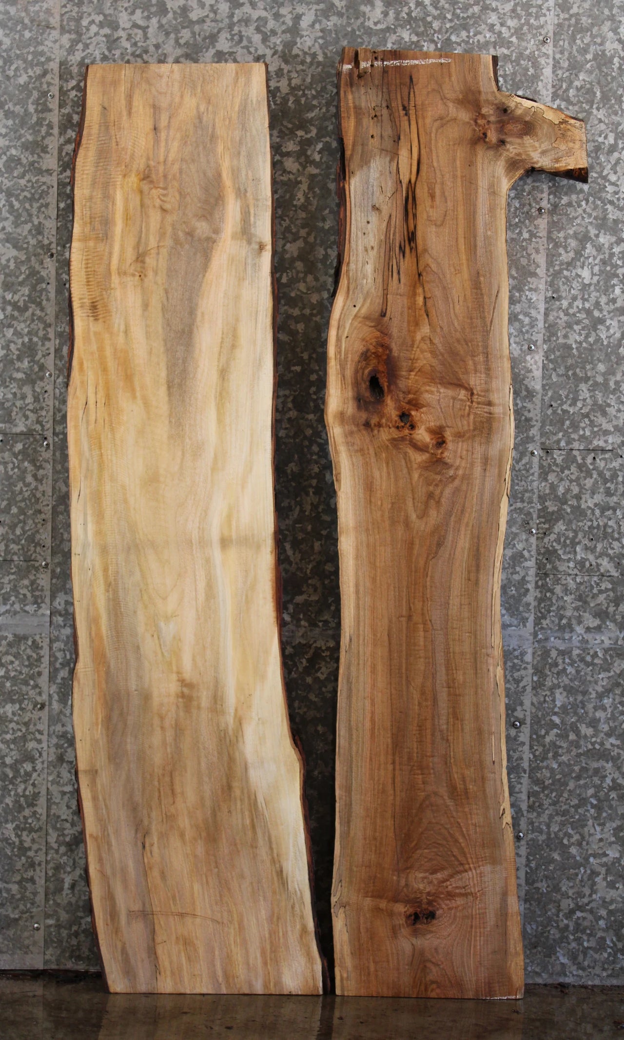 2- Live Edge Maple Slabs/ Epoxy River Table Top 4409-4410