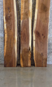 Thumbnail for 3- DIY Bookmatched Live Edge Black Walnut Kitchen Table Top Slabs 4450-4452