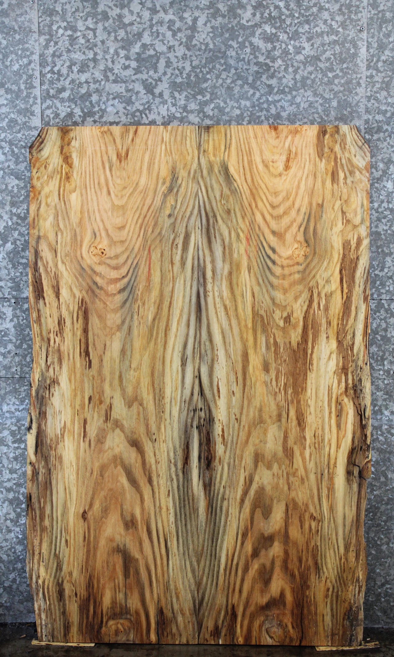 2- Bookmatched Live Edge Locust Dining Table Top Slabs 4466-4467