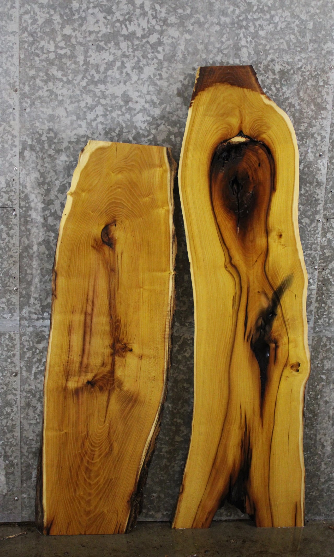 2- Yellow Mulberry Live Edge Side Table Tops/End Table Tops 4692-4693