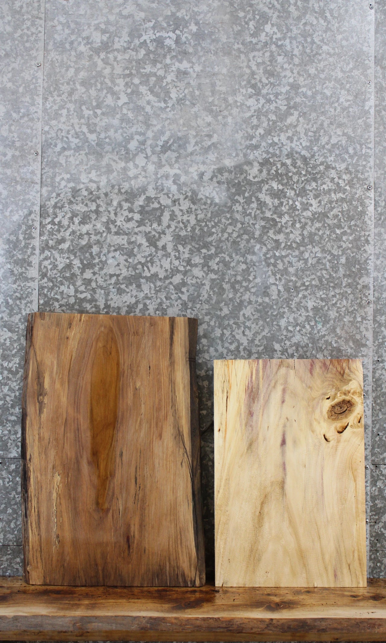 2- Natural Edge Maple End Table Top Slabs 5116-5117