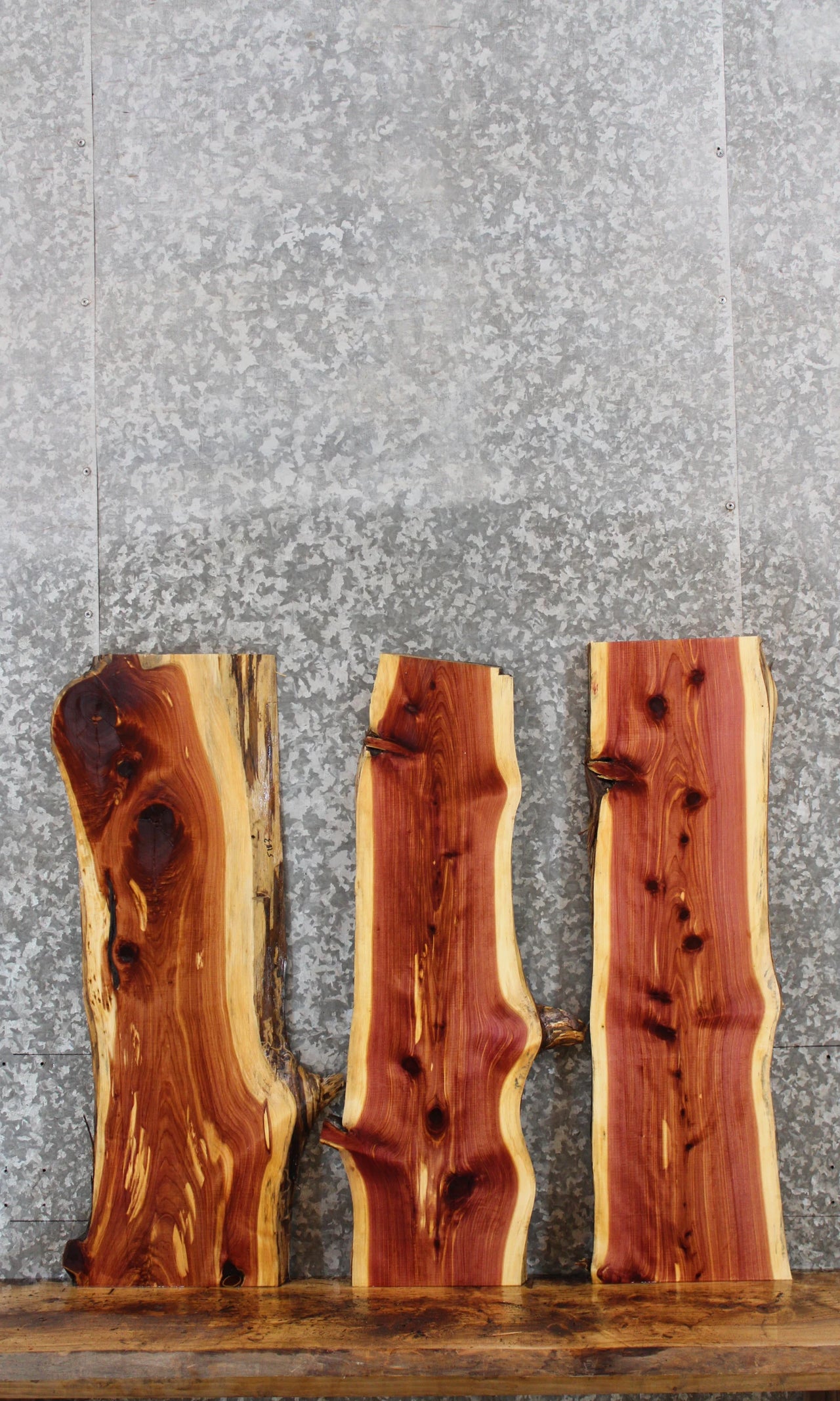 3- Natural Edge Red Cedar Taxidermy Board Slabs 5183-5185