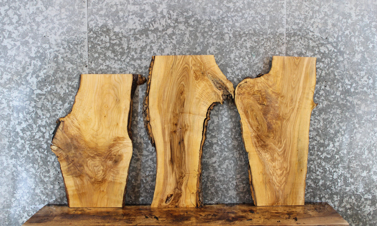 3- Rustic Live Edge Ash Charcuterie Boards 5231-5233