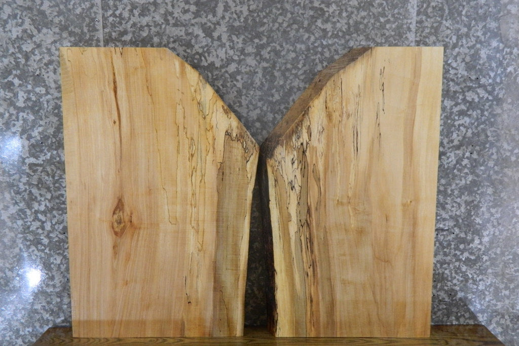 2- Spalted Maple Bookmatched Computer Desk Top Slabs 5289-5290