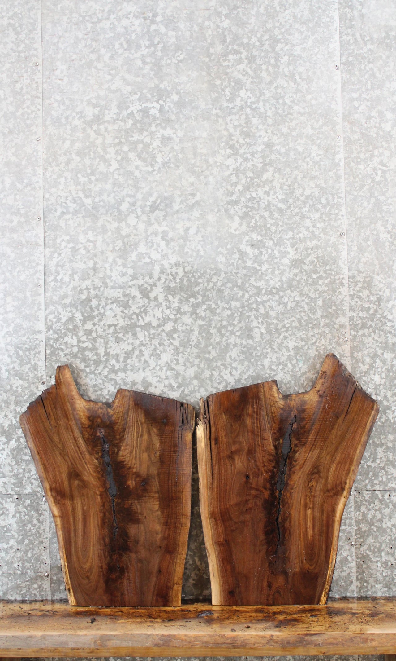 2- Live Edge Black Walnut End Table Top Slabs 5416-5417