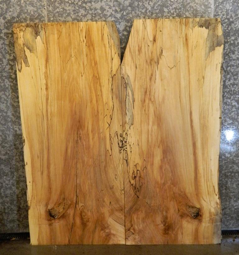 2- Partial Live Edge Bookmatched Spalted Maple Table Set CLOSEOUT 581-582