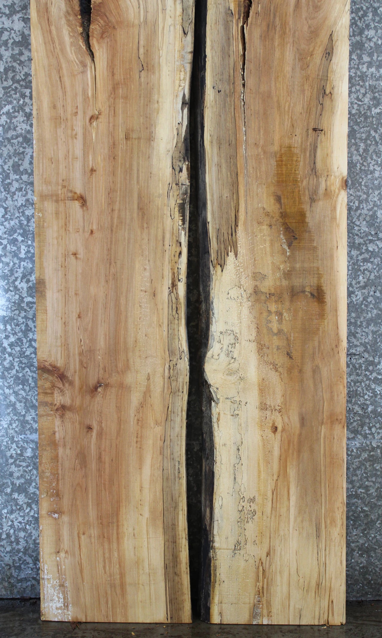 2- Bookmatched Live Edge Maple Dining Table Top Slabs 801-802