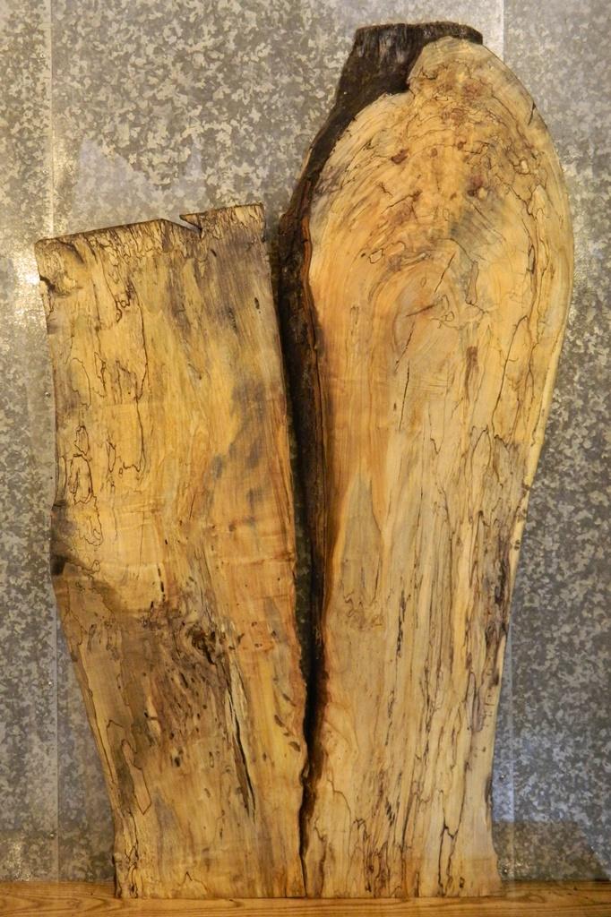 2- Natural Edge Spalted Maple Split Board Slab Halves CLOSEOUT 806