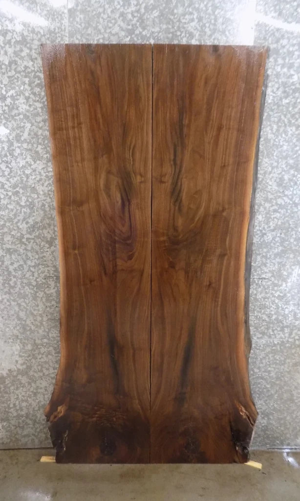 2- Live Edge Black Walnut Bookmatched Dining Table Top Slabs 969-970