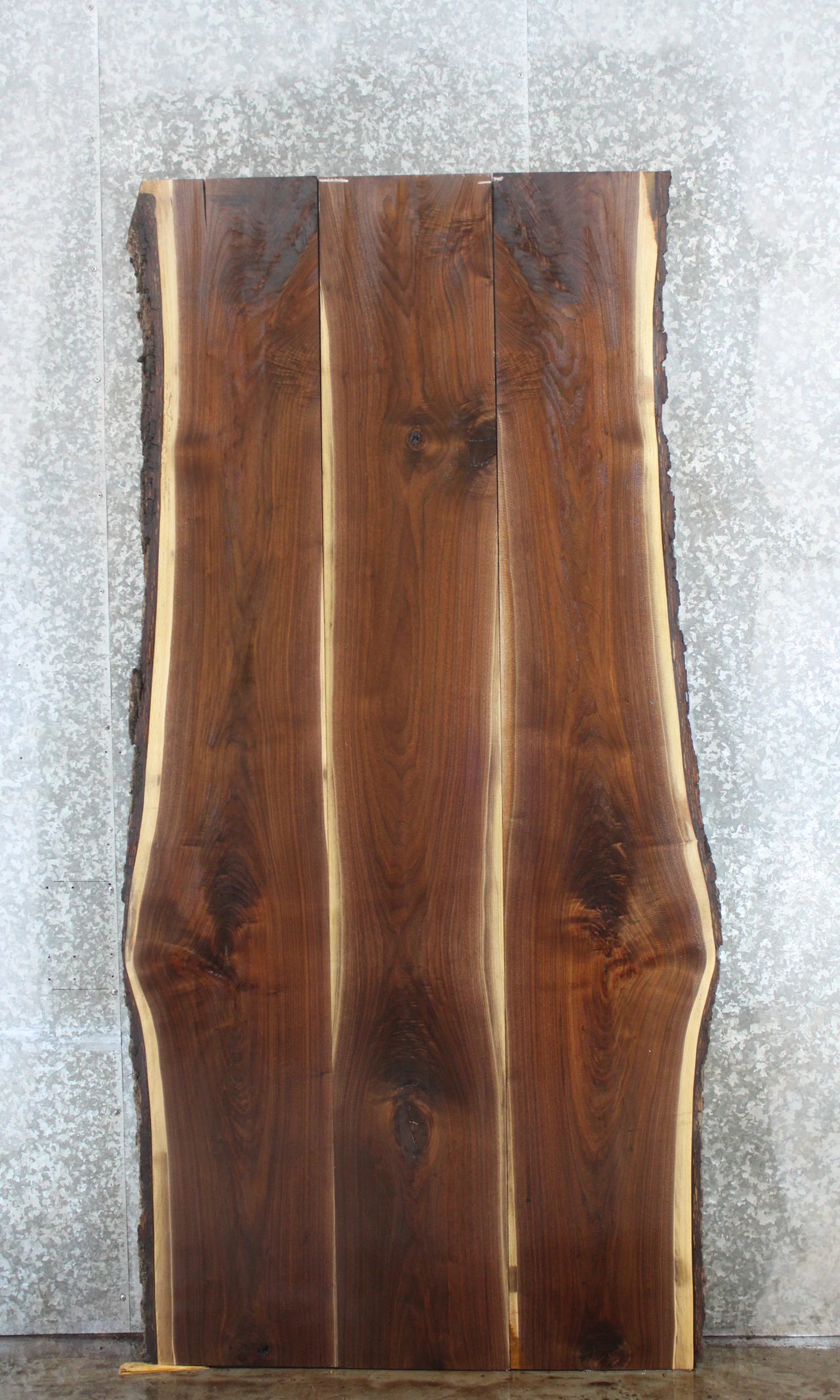 3- Bookmatched Live Edge Walnut Conference Table Top 982-984