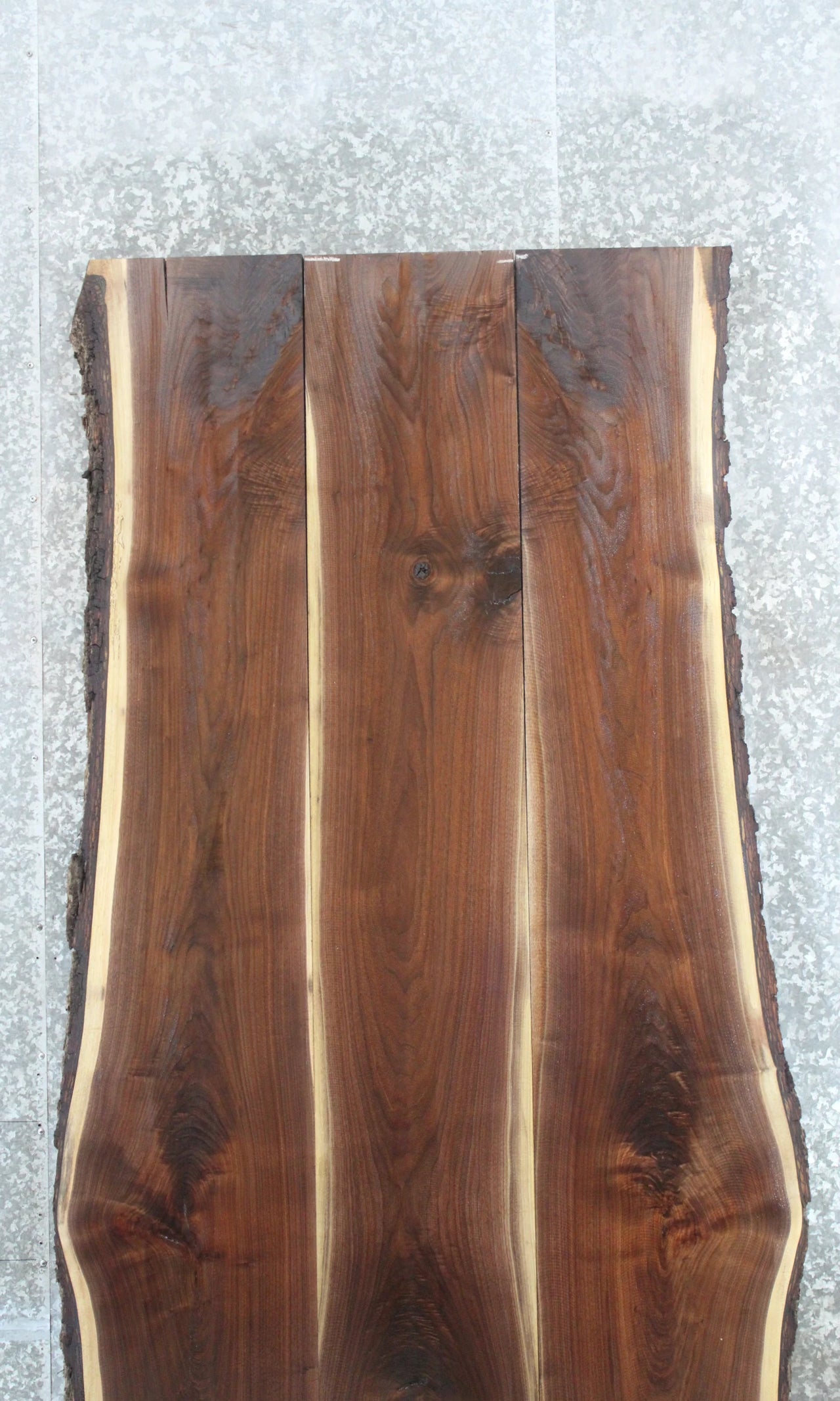 3- Bookmatched Live Edge Walnut Conference Table Top 982-984