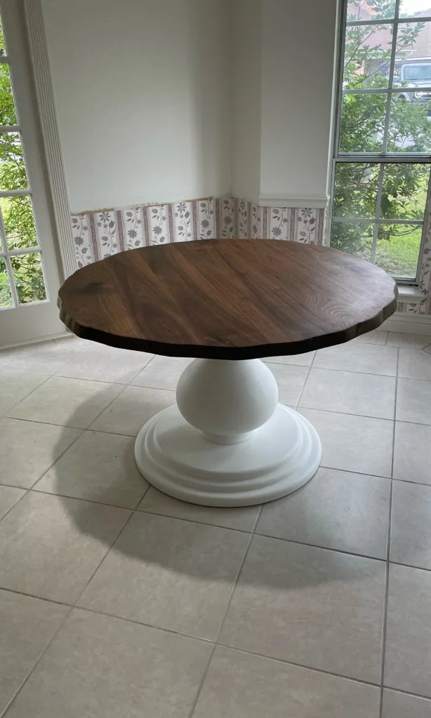 1 1/2" Thick Solid Wood Custom Round Table Top  - 18" to 60"