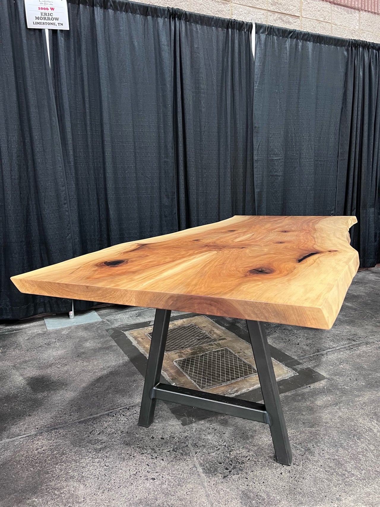 Live Edge Dining Table with Hourglass Legs